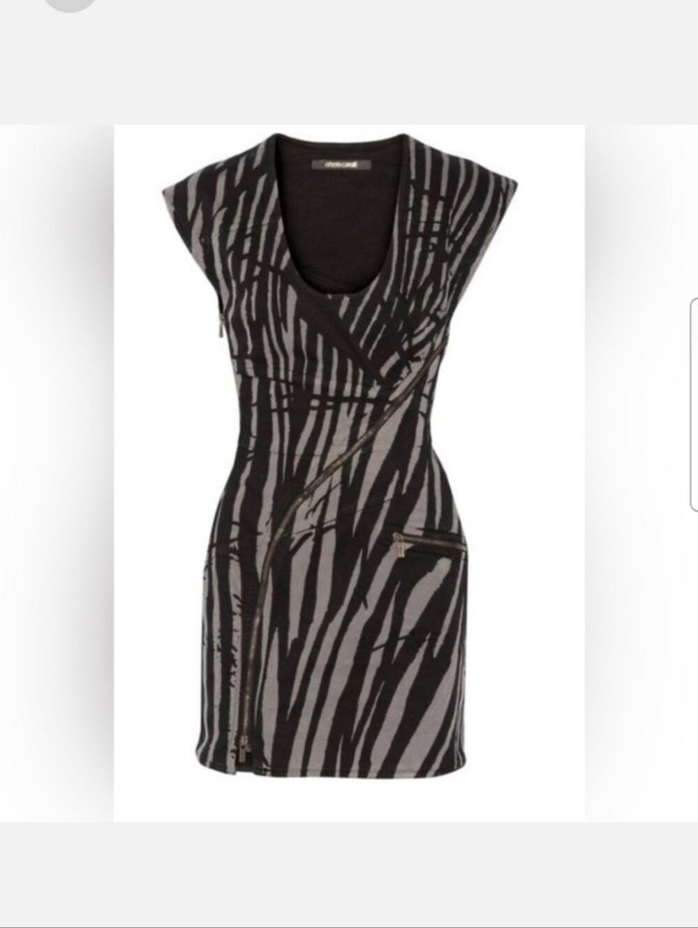 Roberto Cavalli Tiger print denim mini dress size 40IT
